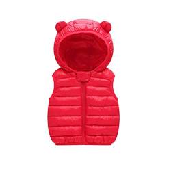 Odziezet Baby Weste Steppweste mit Kapuzen Unisex Daunenweste Winter Rot 3-6 Monate von Odziezet