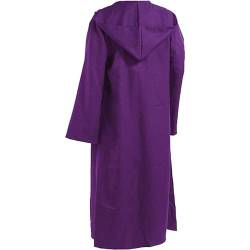 Odziezet Herren Umhang mit Kapuze Damen Mittelalter Mantel Mann Halloween Cosplay Costume Herr Weihnachten Kapuzenumhang Erwachsene Hoodies Robe Kostüme Männer Karneval Kapuzenrobe (Violett,S) von Odziezet