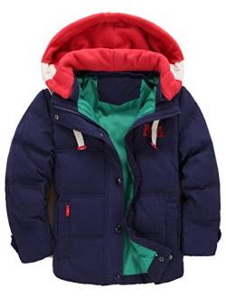 Odziezet Kinder Mantel Junge Daunenjacken Trenchcoat Mädchen Winterjacke mit Kapuze 4-11 Alter von Odziezet