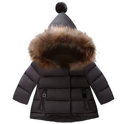 Odziezet Winter Mantel Winterjacke Mädchen Jung Neugeborenes kleikind babay Oberbekleidung verdickte mit spitzer Kapuze Pelzkragen Trenchcoat Outerwear Steppjacke warm Winddicht von Odziezet