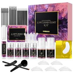 4 in 1 Lash & Brow Lift and Black Color Kit, Ofanyia Lash Lift & Brow Lamination Kit, Black Eyelash & Eyebrow Color Set, Last for 6-8 Weeks, Safe & Easy to Use at Home Salon, All Tools Included von Ofanyia