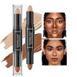 Ofanyia 2 IN 1 Contour Stick Makeup, Dual-Ended Cream Highlighter & Contour Bronzer Stick, Long Lasting Waterproof Cream Bronzer & Highlighter Stick (03# Natural+Light Coffee, ONE SIZE) von Ofanyia