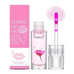 Ofanyia Flower Lip Oil, Temperature Color Changing Hydrating Lip Stain Lip Balm, Moisturizing Lip Oil Gloss Tinted for Lip Care & Dry Lips (04# Pink) von Ofanyia