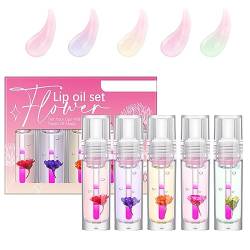 Ofanyia Flower Lip Oil, Temperature Color Changing Hydrating Lip Stain Lip Balm, Moisturizing Lip Oil Gloss Tinted for Lip Care & Dry Lips (5 Colors) von Ofanyia