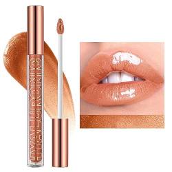 Ofanyia Hyaluronic Acid Lip Gloss, Shimmer Plumping Liquid Lipstick, Moisturizing Long-lasting Smooth Texture Lifter Lip Gloss with Heart Brush (05#) von Ofanyia