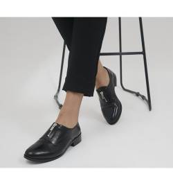 Office Farly Front Zip Slip On Flats BLACK LEATHER,Black von Office