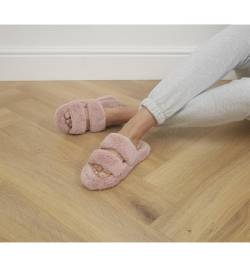 Office Froze Double Strap Fluffy Slippers PINK,Rosa von Office