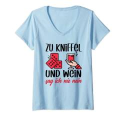 Damen Lustiger Kniffel Spruch Für Kniffel Senioren Und Wein Mama T-Shirt mit V-Ausschnitt von Offizieller Kniffel Fan Merch