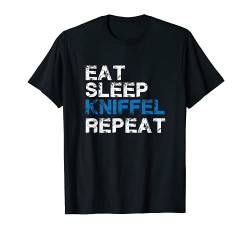 Herren Essen Schlafen Kniffel Nochmal - Lustiges Kniffel Würfel T-Shirt von Offizieller Kniffel Fan Merch