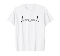 Kniffel Herzschlag Für Würfelspieler Heartbeat Motiv Würfel T-Shirt von Offizieller Kniffel Fan Merch