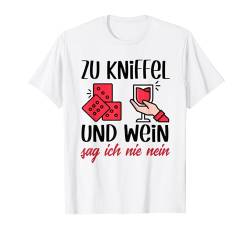 Lustiger Kniffel Spruch Für Kniffel Senioren Und Wein Mama T-Shirt von Offizieller Kniffel Fan Merch
