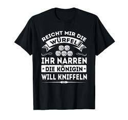 Lustiger Kniffelkönigin Spruch Für Frauen Mit Kniffel Würfel T-Shirt von Offizieller Kniffel Fan Merch