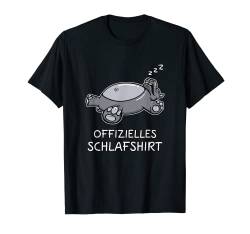 Offizielles Schlaf Hippo Nilpferd Nachtruhe Schlummer Pyjama T-Shirt von Offizielles Schlafshirt Erholung Tiere Kleidung