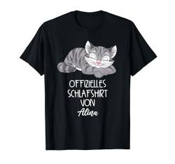 Offizielles Schlafshirt Von Alina Nachthemd Katze T-Shirt von Offizielles Schlafshirt Katze Pyjama mit Namen
