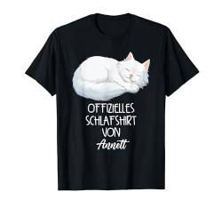 Offizielles Schlafshirt Von Annett Katzen Nachthemd T-Shirt von Offizielles Schlafshirt Katzen Pyjama Namensshirt