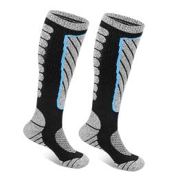 Offtrte Cotton Ski Socks for Skiing, Snowboarding, Outdoor Sports Winter Warm Socks [1Pair ] (DE/NL/SE/PL, Numerisch, 38, 45, Regular, Regular, Black) von Offtrte