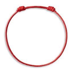 Kabbalah Armband Red String Roter Faden rot aus natürlicher Baumwolle Damen Herren Familie Größenverstellbar von Oh Bracelet Berlin
