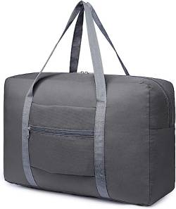 Faltbare Reisetasche Fluggesellschaften Reisen Untersitz Kabinentasche 45x36x20 Reisetasche Handgepäck Wochenendtasche mit Trolleyhülle für Damen Herren, grau, Einheitsgröße von OhMill