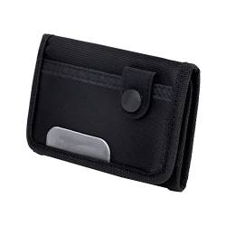 OhMill Herren Geldbörse Brieftasche Wallet Kreditkarte Halterung Trifold Geldbeutel mit Geldfach (Schwarz) von OhMill