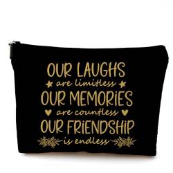 OHSUL Kosmetiktasche mit Aufschrift "Our Laughs Are Limitless Our Friendship Is Endless", inspirierende Freundschaftskosmetiktasche, Reisetasche, beste Freundin, beste Freundin, beste Freundin von Ohsul