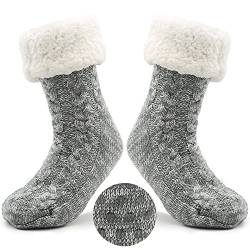 Oimaik Slipper Fluffy Socks, Winter Thermal Slipper Socks for Women Men, Cozy Thick Non Slip Knitted Socks for Casual Home Floor Sleeping von Oimaik