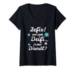 Damen Dirndl Trachten Ersatz für Oktoberfest T-Shirt mit V-Ausschnitt von Oktoberfest Trachten & Dirndl Mode