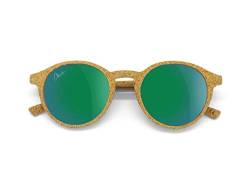 Okulars® Oak Sonnenbrille, aus natürlichem Kork, ultraleicht, für Herren und Damen – Antiphless-Linsen Polarisierte UV400 – Gewicht 13 Gramm – Einheitsgröße, Beige Einheitsgröße (Grün verspiegelt) von Okulars