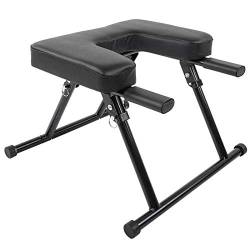 Okuyonic Stand Yoga Stuhl, Holz und PU Pads Metallrahmen Yoga Kopfstand Hocker für Heimfitness von Okuyonic