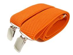 Hosenträger mit 3 Clips für Herren/Damen - 3.5cm. Orange von Olata