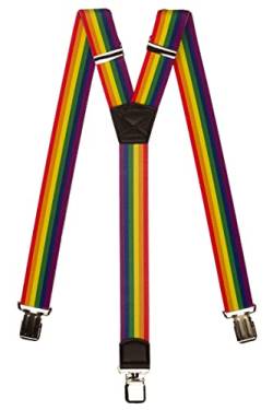 Olata längenverstellbare unisex Hosenträger bunt mit Clips/Regenbogen Hosenträger - 2,5cm, Y-Form von Olata