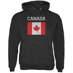 Old Glory World Cup Distressed Flag Canada Mens Hoodie Charcoal Heather LG von Old Glory