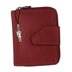 Old River Damen Geldbörse Brieftasche Portemonnaie Leder rot 9x2,5x10cm D2OPD104R EIN schönes Geschenk zu Weihnachten, Geburtstag, Valentinstag für die Frau, für Jugendliche von Old River