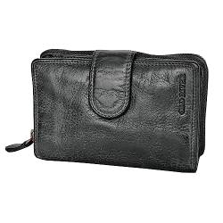 Old River Leder Damen Geldbörse, Frauen Portemonnaie Brieftasche, Damen Nappaleder Geldbörse Vintage mittelgroß(10,5/16/ 4 cm) von Old River