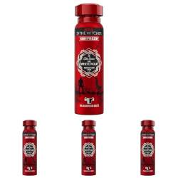 Old Spice The White Wolf Deodorant Bodyspray für Männer 150ml, The Witcher Limited Edition, 48H Frische, 0 Prozent Aluminiumsalze, keine weissen und gelben Flecken (4er Pack) von Old Spice