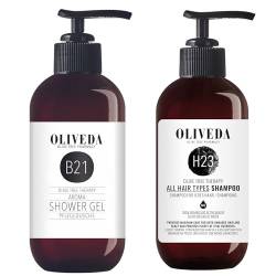 Oliveda B21 Aroma Pflegedusche 250ml + H23 Shampoo für jedes Haar 250ml von Oliveda