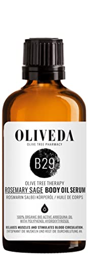 Oliveda B29 - Körperöl Rosmarin Salbei | Activating | natürliches Pflegeöl | Pflege und Schutz vor Trockener haut | aktivierend und anregend - 100 ml von Oliveda