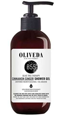 Oliveda B55 - Pflegedusche Zimtrinde Ingwer - Relaxing| pflegendes Moisture Duschgel | Verwöhndusche | zarte Pflege | trockene Haut - 250 ml von Oliveda