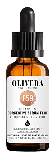 Oliveda F59 - straffendes Gesichtsserum Hydroxytyrosol Corrective | Sofort-Effekt leichten Linien | Hyroxytyrosol, Parakresse Extrakt, natürliches Hyaluron - strafft die Haut + feine Poren - 30 ml von Oliveda