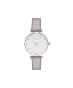 Olivia Burton Analog Quarzuhr für Damen mit Graues Lederarmband - OB16AM144 von Olivia Burton