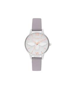 Olivia Burton Analog Quarzuhr für Damen mit Graues Lederarmband - OB16AM163 von Olivia Burton