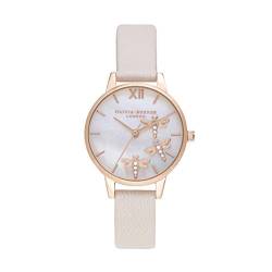 Olivia Burton Analog Quarzuhr für Damen mit Pinkes Lederarmband - OB16GB01 von Olivia Burton