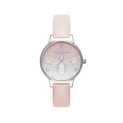 Olivia Burton Analog Quarzuhr für Damen mit Pinkes Lederarmband - OB16GB09 von Olivia Burton