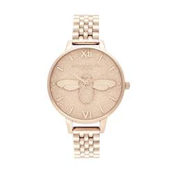 Olivia Burton Analog Quarzuhr für Damen mit Roségoldfarbenes Edelstahlarmband - OB16GD46 von Olivia Burton