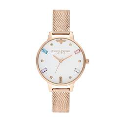 Olivia Burton Analog Quarzuhr für Damen mit Roségoldfarbenes Edelstahlarmband - OB16RB15 von Olivia Burton