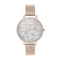 Olivia Burton Analog Quarzuhr für Damen mit Roségoldfarbenes Edelstahlarmband - OB16TZ04 von Olivia Burton