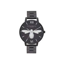 Olivia Burton Analog Quarzuhr für Damen mit Schwarzes Edelstahlarmband - OB16SHB01 von Olivia Burton