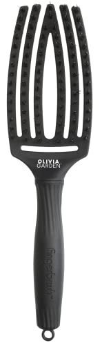 Olivia Garden - Fingerbrush Care Iconic Boar & Nylon Full Black HairBrush - Medium von Olivia Garden