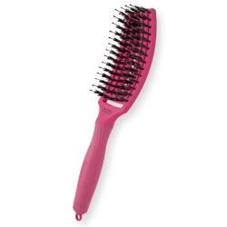 Olivia Garden Fingerbrush Care Iconic - Medium - Hot Pink - Detangler Bürste mit Wildschweinborsten & Nylon für gesundes und glänzendes Haar von Olivia Garden