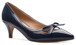 Olivia K D'Orsay Damen Pumps mit geschlossenem Zehenbereich, Schleife, Kitten-Heels, für Kleid, Arbeit, Party, mittelhoher Absatz, Blau (navy), 38.5 EU von Olivia K