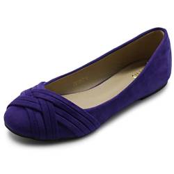 Ollio Damen Ballettschuh Cute Casual Comfort Flat, Violett, 38 EU von Ollio